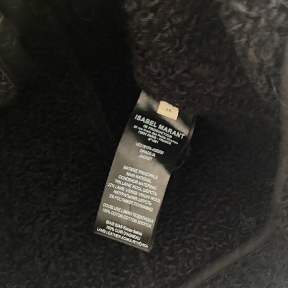 Isabel Marant "Gradilia" Cropped Bouclé Jacket in Black, size 36 - Picture 9 of 11